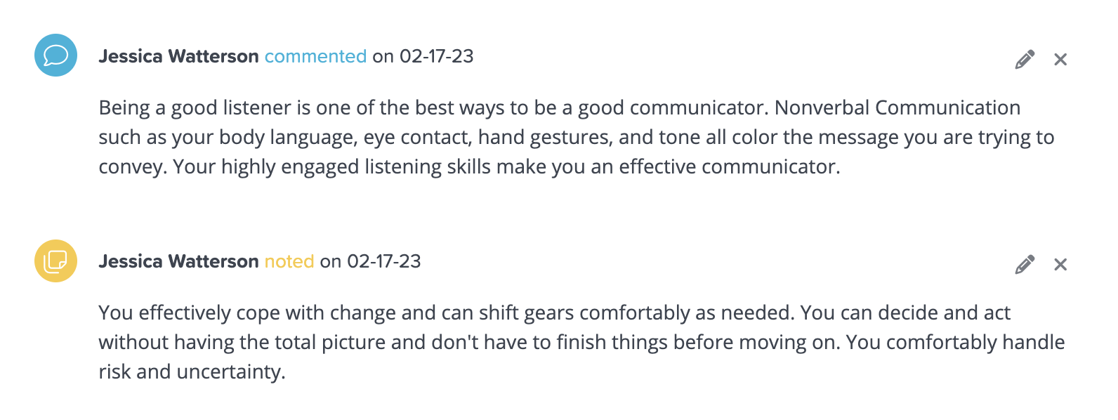 Increased legibility on comments and notes